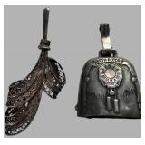 Sterling Silver Birth Record Bell and Brooch