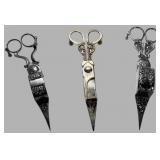 Trio of Silver and Silver-Plated Wick Trimmers