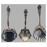 Three Sterling Silver Pierced Bon-Bon Spoons