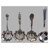Set of 4 Sterling Silver Serving Spoons