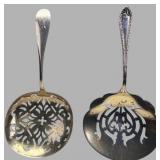 Two Antique Sterling Silver Pierced Servers