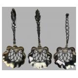 Three Sterling Silver Pierced Bon Bon Spoons