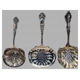 Three American Sterling Silver Pierced Spoons