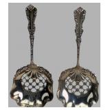 A Pair of Sterling Silver Pierced Nut Spoons