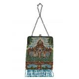 German Scenic Micro-Beaded Frame Purse
