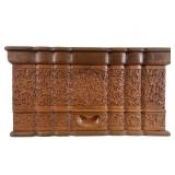 Mid-Century Carved Scalloped Wooden Chest