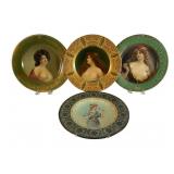 Four  Art Nouveau Vienna Art Tin Plates