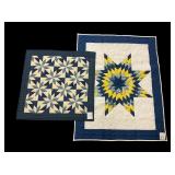 Two Hand-Pieced and Hand-Quilted Star Quilts