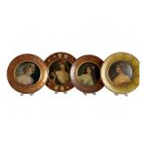 Four Vienna Art Tin Advertising Portrait Plates