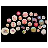 Assorted Vintage Celluloid Pinbacks and Stickpins