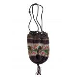 Antique Beaded Floral Drawstring Purse