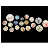 Assortment of 21 Vintage Celluloid Pinbacks