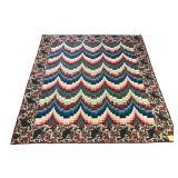 Mennonite Bargello Flame Peacock Pattern Quilt