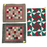 Three Machine Made Christmas Patchwork Quilts