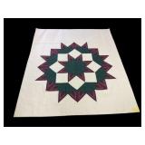 Large Hand Quilted Broken Star Patchwork Quilt