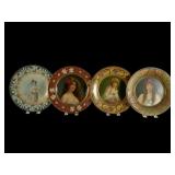 4 Vienna Art Lithographed Tin Portrait Plat