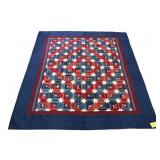 Amish Hand Quilted Log Cabin Hidden Stars Quilt