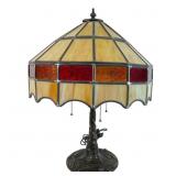 Tiffany-Style Stained Slag Glass Table Lamp