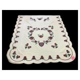 Heart of Roses Hand Appliqued and Quilted Quilt