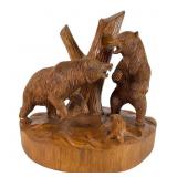 Clement Dube Carved Wood Bear Sculpture