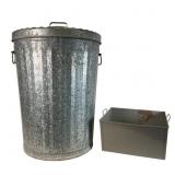Two Industrial Steel and Galvanized Containers