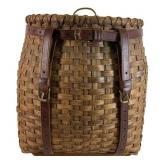 Adirondack Style Woven Wood Pack Basket