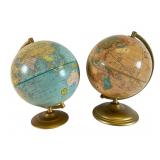 Two George F. Cram Co. Terrestrial Globes