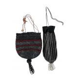 Two Vintage Beaded Drawstring Purses