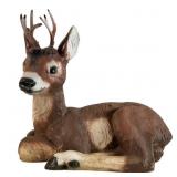 Vintage Painted Concrete Reclining Buck Statue