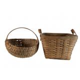 Two American Splint and Stained Maple Baskets