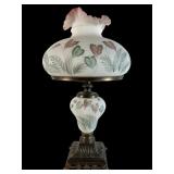Fenton 95th Anniversary Floral Satin Glass Lamp