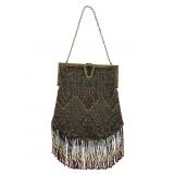 Art Deco Micro-Beaded Evening Bag with Fringe