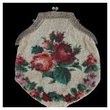German Floral Micro-Beaded Frame Purse