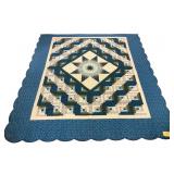 Amish Hand-Quilted Log Cabin Lone Star Quilt