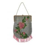 Micro-Beaded Floral Rose Evening Bag