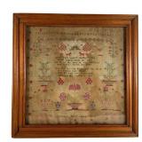 Needlework Sampler by Elizabeth Hird Aged 15 Dated