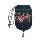 Antique Floral Micro Beaded Reticule Purse