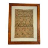 1822 Hand Stitched Needlework Alphabet Sampler