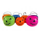 Seven Vintage Halloween Blow Mold Candy Pails