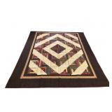 Amish Hand-Quilted Log Cabin Barn Raising Quilt