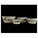 Set of Four Handmade Studio Pottery Nesting Bowls