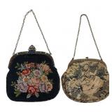 Two Vintage Needlepoint and Tapestry Evening Bags