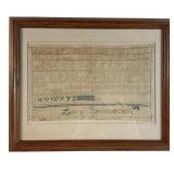Antique Lucy Brimblecom Needlework Sampler