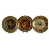 Three Antique Lithographed Tin Art Plates