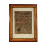 Ruth Cleas Antique Needlework Sampler, 1778