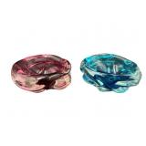 Two Murano Cabled Rim Art Glass Bowls