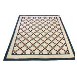 Large Wisconsin Hand-Pieced Double Irish Chain Qui