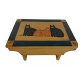SR Flinn Hand-Painted Wooden Cat Step Stool