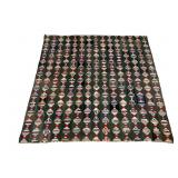 Vintage Courthouse Steps Hand-Tied Quilt