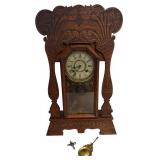 New Haven Oak Gingerbread Mantel Clock
